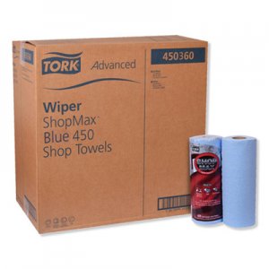Tork TRK450360 Advanced ShopMax Wiper 450, 9.4" x 11", Blue, 60/Roll, 30 Rolls/Carton