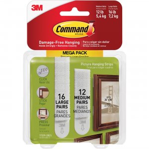 3M 1720928ES Command Picture Hanging Strips Mega Pack MMM1720928ES