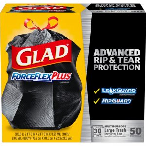 Glad 78997CT ForceFlexPlus Drawstring Trash Bags CLO78997CT