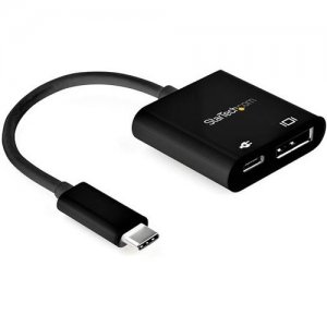StarTech.com CDP2DP14UCPB USB-C to DisplayPort Adapter with Power Delivery - 8K 30Hz