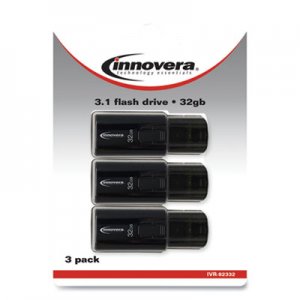 Innovera IVR82332 USB 3.0 Flash Drive, 32 GB, 3/Pack