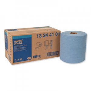 Tork TRK13244101 Industrial Paper Wiper, 4-Ply, 11 x 15.75, Blue, 375 Wipes/Roll, 2 Roll/Carton