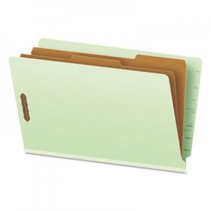 Pendaflex PFX23324 End Tab Classification Folders, 2 Dividers, Legal Size, Pale Green, 10/Box