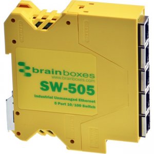 Brainboxes SW-505 Industrial Compact Ethernet 5 Port Switch DIN Rail Mountable