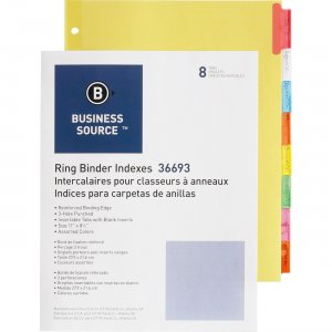 Business Source 36693BX Insertable Tab Ring Binder Indexes BSN36693BX