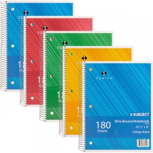 Sparco 83255BD Wirebound College Ruled Notebooks SPR83255BD