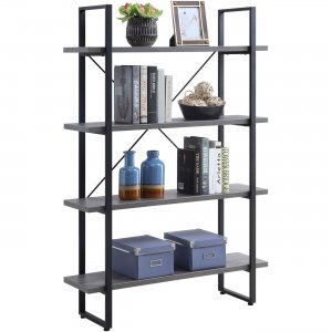 Lorell 97620 SOHO 4-Shelf Metal Frame Bookcase LLR97620