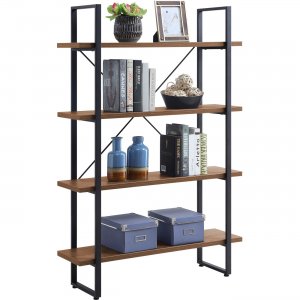 Lorell 97619 SOHO 4-Shelf Metal Frame Bookcase LLR97619