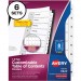 Avery 11822 Avery Ready Index 8 Tab Dividers, Customizable TOC, 6 Sets AVE11822