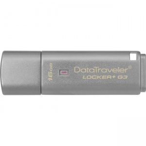 Kingston DTLPG3/16GBCL 16GB DataTraveler Locker+ G3 USB 3.0 Flash Drive