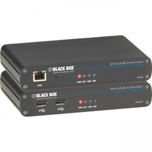 Black Box ACU5700A LRX Series KVM Extender - DVI-D, USB 2.0, RS232, Audio, Single-Access, CATx