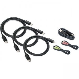 Iogear G2L9302U 4K Triple View DisplayPort Cable Kit with USB and Audio (TAA)