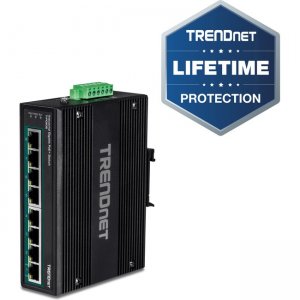 TRENDnet TI-PG80B 8-Port Industrial Gigabit PoE+ DIN-Rail Switch (24 - 56V)