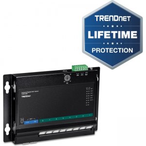TRENDnet TI-PG102F 10-Port Industrial Gigabit PoE+ Wall-Mount Front Access Switch