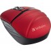 Verbatim 70706 Wireless Mini Travel Mouse, Commuter Series - Red
