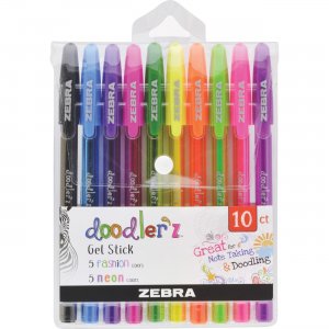Zebra Pen 41810 Doodler'z Gel Stick Pen Set ZEB41810