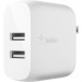 Belkin WCB002DQWH BOOST↑CHARGE Dual USB-A Wall Charger 24W