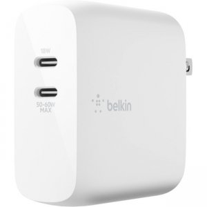 Belkin WCH003DQWH BOOST↑CHARGE Dual USB-C PD GaN Wall Charger 68W