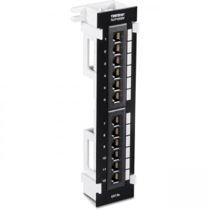 TRENDnet TC-P12C5V 12-Port Cat5e Unshielded Wall Mount Patch Panel with Included 89D Bracket