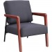 Lorell 67000 Fabric Back/Seat Rubber Wood Lounge Chair LLR67000