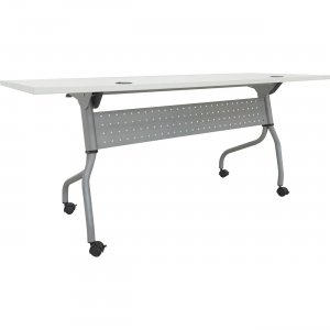Lorell 60743 White Laminate Flip Top Training Table LLR60743