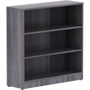 Lorell 69626 Weathered Charcoal Laminate Bookcase LLR69626