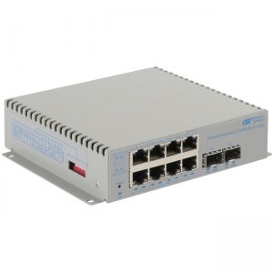 Omnitron Systems 9581-0-28-1 OmniConverter 10GPoE+/Sx PoE+, 2xSFP/SFP+, 8xRJ-45, 1xAC Powered Commercial Temp