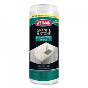 WEIMAN WMN54A Granite and Stone Disinfectant Wipes, Spring Garden Scent, 7 x 8, 30/Canister, 6 Canisters/Carton