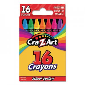 Cra-Z-Art CZA10200WM40 Crayons, 16 Assorted Colors, 16/Set
