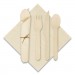 Hoffmaster HFM120030 Pre-Rolled Caterwrap Kraft Napkins with Wood Cutlery, 6 x 12 Napkin;Fork;Knife;Spoon, 7" to 9