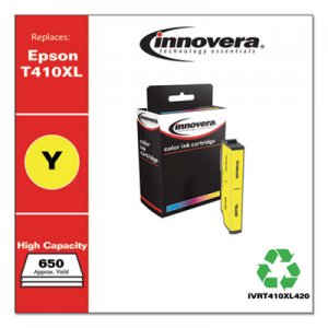 Innovera IVRT410XL420 Remanufactured Yellow High-Yield Ink, Replacement for Epson T410XL , 650 Page-Yield