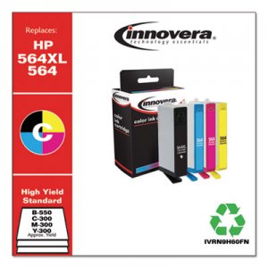 Innovera IVRN9H60FN Remanufactured Black/Cyan/Magenta/Yellow Ink, Replacement for HP 564XL/564 , 550/300 Page-Yield