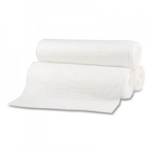Boardwalk BWK515 Repro Low-Density Can Liners, 55 gal, 0.63 mil, 38 x 58, White, 10 Bags/Roll, 10