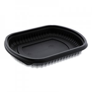 Pactiv PCT0CN846160000 EarthChoice ClearView MealMaster Container, 16 oz, 8.13 x 6.5 x 1, Black, 252/Carton