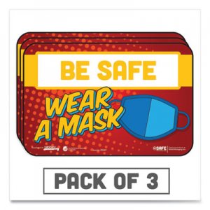 Tabbies TAB29547 BeSafe Messaging Education Wall Signs, 9 x 6, "Be Safe, Wear A Mask", 3/Pack