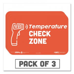 Tabbies TAB29510 BeSafe Messaging Education Wall Signs, 9 x 6, "Temperature Check Zone", 3/Pack