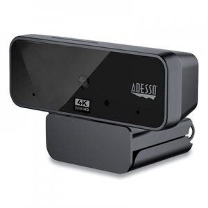 Adesso ADECYBERTRACKH6 CyberTrack H6 4K USB Fixed Focus Webcam with Microphone, 3840 Pixels x 2160 Pixels, 8 Mpixels, Black