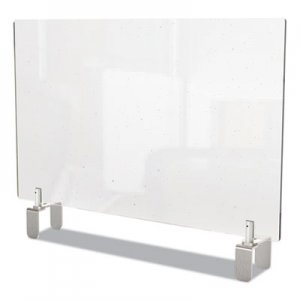 Ghent GHEPEC2442A Clear Partition Extender with Attached Clamp, 42 x 3.88 x 24, Thermoplastic Sheeting