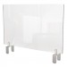 Ghent GHEPEC1836A Clear Partition Extender with Attached Clamp, 36 x 3.88 x 18, Thermoplastic Sheeting