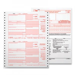 TOPS TOP2299NEC 4-Part 1099-NEC Continuous Tax Forms, 8.5 x 11, 24/Pack