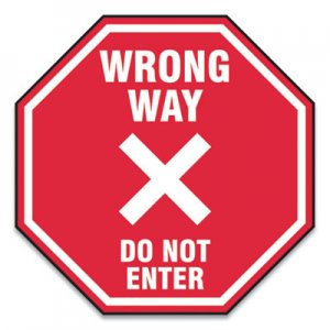Accuform GN1MFS467ESP Slip-Gard Social Distance Floor Signs, 17 x 17, "Wrong Way Do Not Enter", Red, 25/Pack