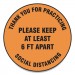Accuform GN1MFS428ESP Slip-Gard Floor Signs, 12" Circle,"Thank You For Practicing Social Distancing Please Keep At Least 6 ft
