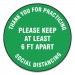 Accuform GN1MFS425ESP Slip-Gard Floor Signs, 17" Circle, "Thank You For Practicing Social Distancing Please Keep At Least 6 ft