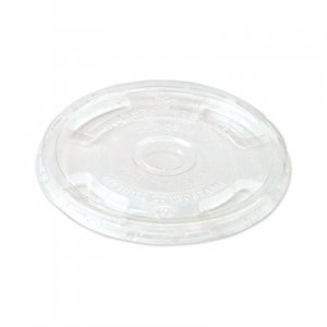 World Centric WORCPLCS12 Ingeo PLA Clear Cold Cup Lids, Flat Lid, Fits 9-24 oz Cups, 1,000/Carton
