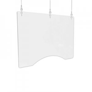 deflecto DEFPBCHPC3624 Hanging Barrier, 36" x 24", Polycarbonate, Clear, 2/Carton