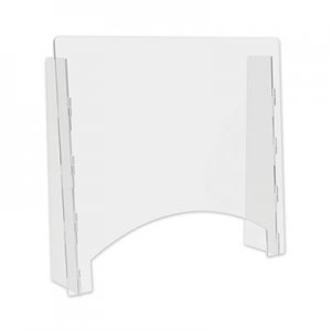 deflecto DEFPBCTA2724P Counter Top Barrier with Pass Thru, 27" x 6" x 23.75", Acrylic, Clear, 2/Carton