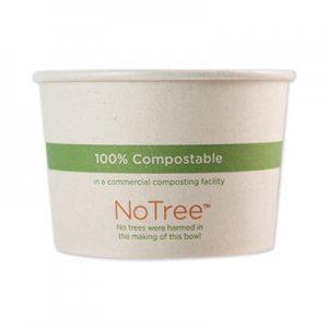 World Centric WORBOSU16 No Tree Paper Bowls, 16 oz, 4.4" Diameter x 3"h, Natural, 500/Carton