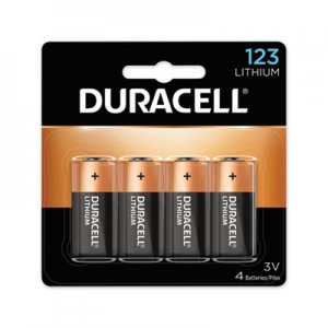 Duracell DURDL123AB4PK Specialty High-Power Lithium Batteries, 123, 3 V, 4/Pack