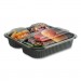 Anchor Packaging ANZ4118523 Culinary Squares 2-Piece/3-Compartment Microwavable Container, 21 oz/6 oz/6 oz, 8.46 x