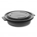 Pactiv PCT0CN8071600BL EarthChoice MealMaster Bowls with Lids, 16 oz, 7" Diameter x 1.8"h, 1-Compartment, Black/Clear, 252